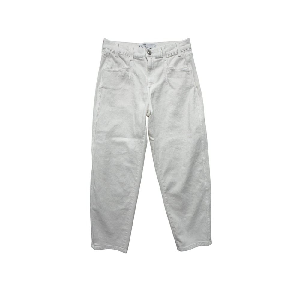 AYR The Beat High Rise Tapered Wide Leg Jeans White Denim 29 Made in USA - Picture 2 of 10